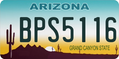 AZ license plate BPS5116