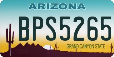AZ license plate BPS5265