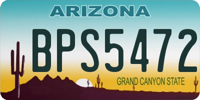 AZ license plate BPS5472