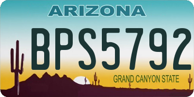 AZ license plate BPS5792