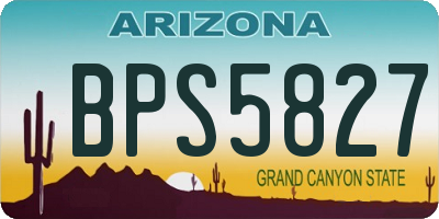 AZ license plate BPS5827