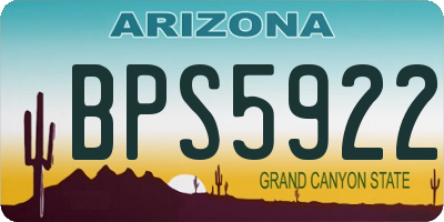 AZ license plate BPS5922