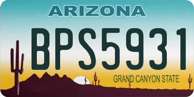 AZ license plate BPS5931