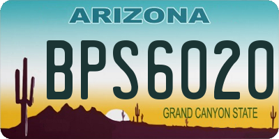 AZ license plate BPS6020