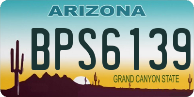 AZ license plate BPS6139