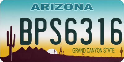 AZ license plate BPS6316