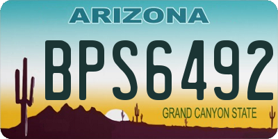 AZ license plate BPS6492