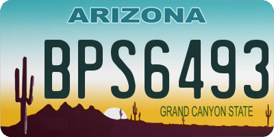 AZ license plate BPS6493
