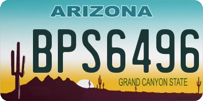 AZ license plate BPS6496