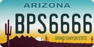 AZ license plate BPS6666