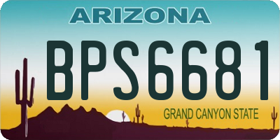 AZ license plate BPS6681