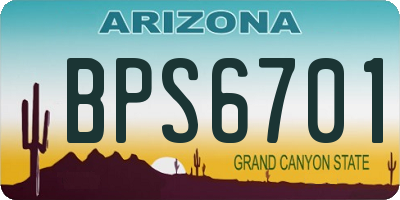 AZ license plate BPS6701