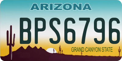 AZ license plate BPS6796