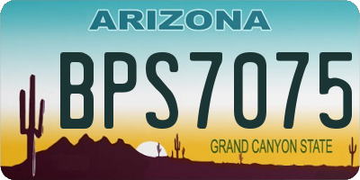 AZ license plate BPS7075