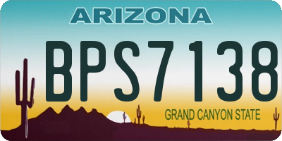 AZ license plate BPS7138
