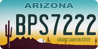 AZ license plate BPS7222