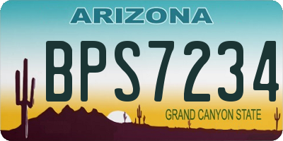 AZ license plate BPS7234
