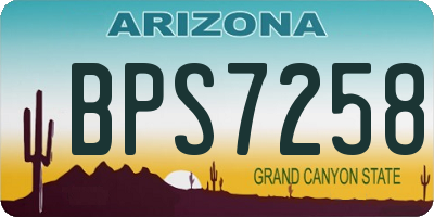 AZ license plate BPS7258