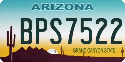 AZ license plate BPS7522