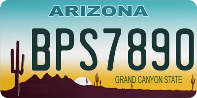 AZ license plate BPS7890