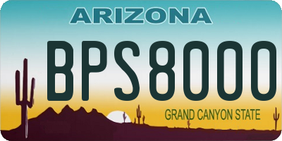 AZ license plate BPS8000