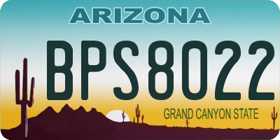 AZ license plate BPS8022