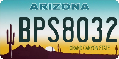 AZ license plate BPS8032