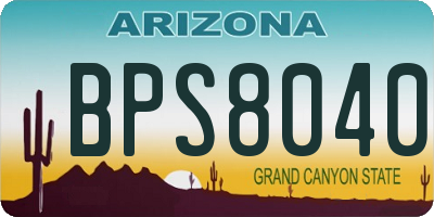 AZ license plate BPS8040