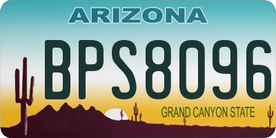 AZ license plate BPS8096