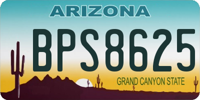 AZ license plate BPS8625