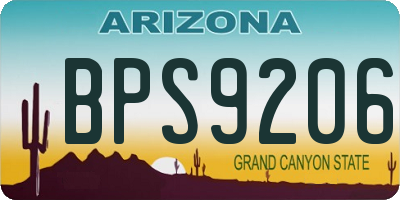 AZ license plate BPS9206