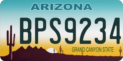 AZ license plate BPS9234