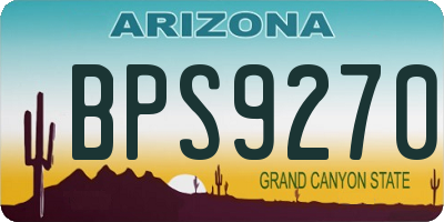 AZ license plate BPS9270