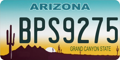 AZ license plate BPS9275