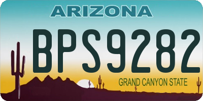 AZ license plate BPS9282