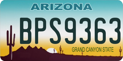 AZ license plate BPS9363
