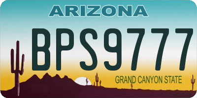 AZ license plate BPS9777