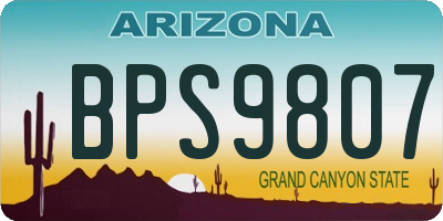AZ license plate BPS9807