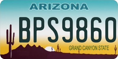 AZ license plate BPS9860