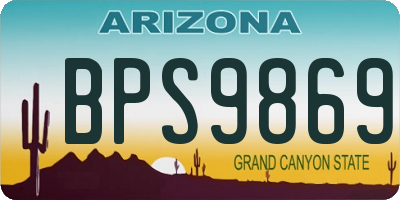 AZ license plate BPS9869