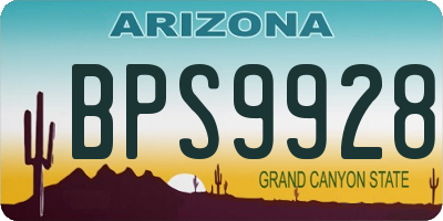 AZ license plate BPS9928