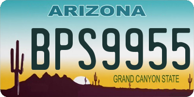 AZ license plate BPS9955