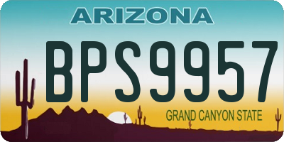 AZ license plate BPS9957