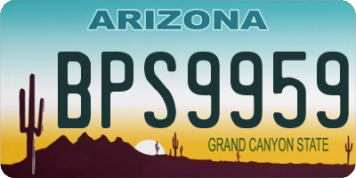 AZ license plate BPS9959