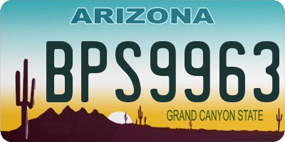 AZ license plate BPS9963