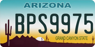 AZ license plate BPS9975