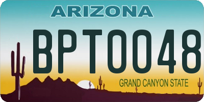 AZ license plate BPT0048