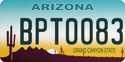 AZ license plate BPT0083