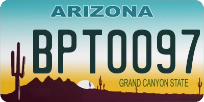 AZ license plate BPT0097