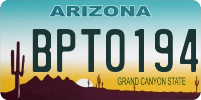 AZ license plate BPT0194